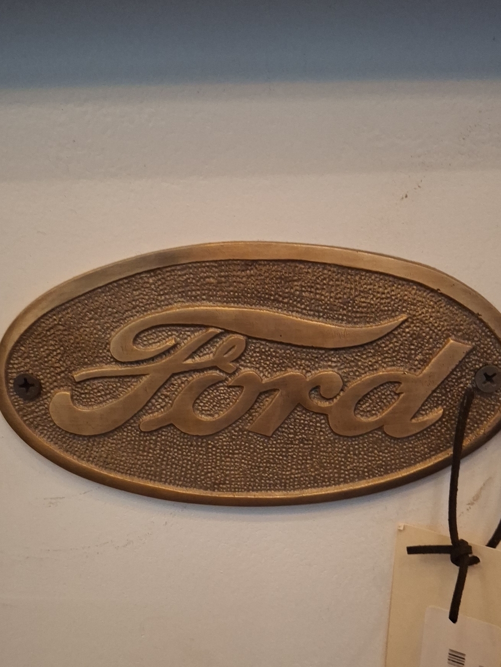 Brass Ford Gold Oval Wall Emblem